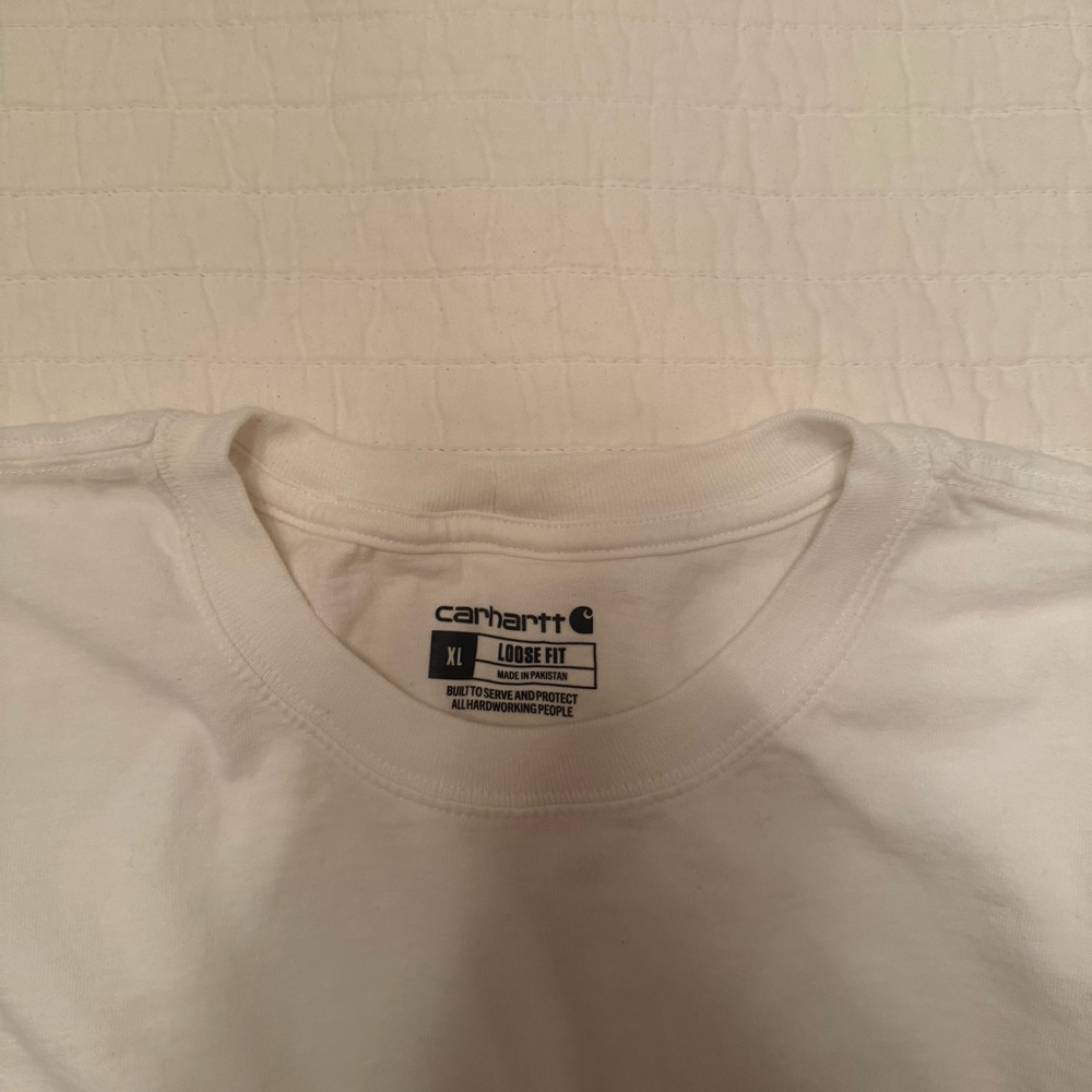 Carhartt Modern Western Minimalist Cabincore White Long Sleeve Shirt Size Large - Picture 4 of 14